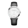 Baume & Mercier Mens Baume Et Mercier Watches | 42mm Auto Classima White & Date Dial Leather Watch