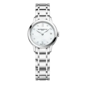 Baume & Mercier Ladies Baume Et Mercier Watches | 27mm Classima Mother of Pearl Diamond Set Watch
