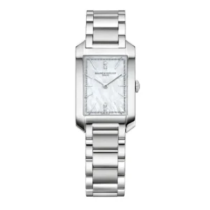 Baume & Mercier Ladies Baume Et Mercier Watches | 35mm Hampton Mother Of Pearl Diamond set Steel Watch