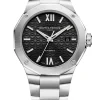 Baume & Mercier Mens Baume Et Mercier Watches | 42mm Riviera Dodecagonal Black Date Dial Stainless Steel Watch