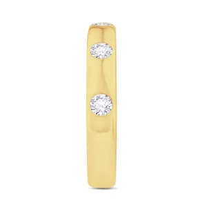 Jack Murphy Jewellers Yellow Gold Wedding Rings | Yellow Gold Wedding & Eternity Rings | Brilliant Round Cut Rub Over Diamond, 18ct Yellow Gold 3.5mm Band, 0.30ct