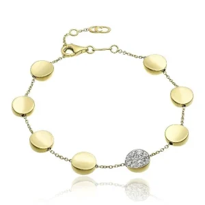 Chimento Jmj Gold Jewellery | Armillas Glow 18ct Yellow Gold Diamond Disc Bracelet