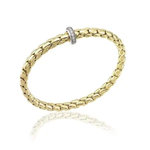 Chimento Jmj Diamond Set Jewellery | Jmj Gold Jewellery | 18ct Yellow Gold Stretch Spring & Diamond Bracelet, 0.19ct