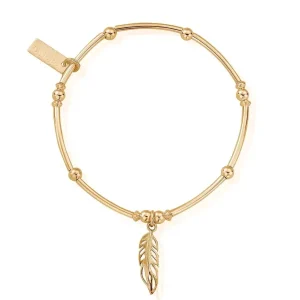 ChloBo All Jmj & Branded Fashion Jewellery | Gold Plated Mini Noodle Filigree Feather Bracelet
