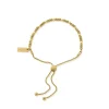 ChloBo All Jmj & Branded Fashion Jewellery | 18ct Gold Plated Dainty Mini Disc Pumpkin Adjustable Bracelet