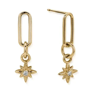 ChloBo All Jmj & Branded Fashion Jewellery | 18ct Yellow Gold Plated Divine Journey Link Earrings