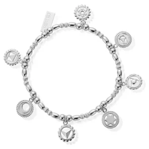 ChloBo All Jmj & Branded Fashion Jewellery | Sterling Silver Positive Vibes Charm Bracelet