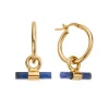 ChloBo All Jmj & Branded Fashion Jewellery | Yellow Plated Gold Sodalite T-Bar Hoops