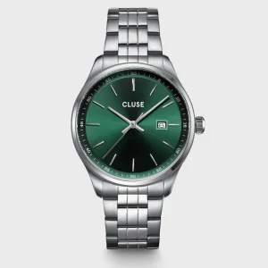 Cluse Mens Cluse Watches | 41mm Anthéor Beveled Green Stainless Steel Link Watch