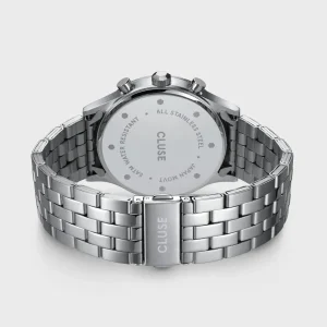 Cluse Mens Cluse Watches | 42mm Anthéor Multifunction Blue and Black 3 Dial Steel Bracelet Watch