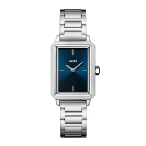 Cluse Ladies Cluse Watches | 30mm Fluette Silver & Royal Blue Dial Rose Toned Steel Watch