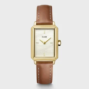 Cluse Ladies Cluse Watches | 30mm Fluette White & Brown Leather Strap Watch