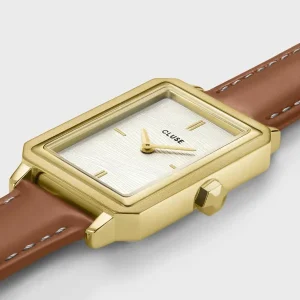 Cluse Ladies Cluse Watches | 30mm Fluette White & Brown Leather Strap Watch