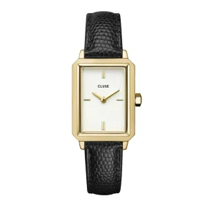 Cluse Ladies Cluse Watches | 30mm Fluette White Dial Yellow Gold Toned Leather Strap Watch