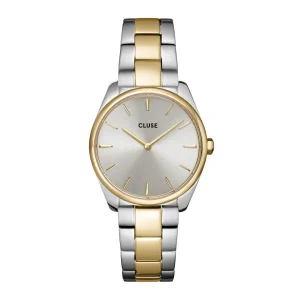 Cluse Ladies Cluse Watches | 31mm Féroce Silver & Yellow Gold Toned Stainless Steel Link Watch