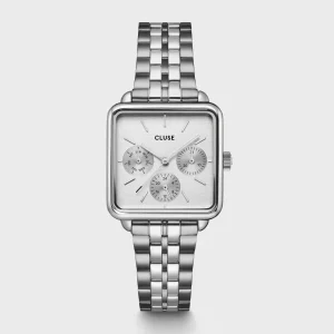 Cluse Ladies Cluse Watches | 30mm La Tétragone Multifunction Stainless Steel Link Bracelet Watch
