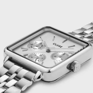 Cluse Ladies Cluse Watches | 30mm La Tétragone Multifunction Stainless Steel Link Bracelet Watch