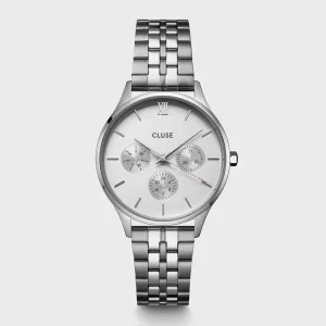 Cluse Ladies Cluse Watches | 34mm Minuit All Silver Toned Stainless Steel Watch