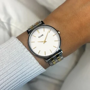 Cluse Ladies Cluse Watches | Pavane Petite Stainless Steel & Yellow Gold Two Tone Watch