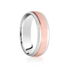 Jack Murphy Jewellers Two Tone Wedding Rings | Platinum Wedding Rings | 18ct Rose & Platinum Inlaid Groove Matte & Polished Medium 6mm Wedding Band