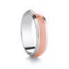 Jack Murphy Jewellers Two Tone Wedding Rings | Platinum Wedding Rings | 18ct Rose Gold & Platinum Ribbed, Matte & Polished Medium 5mm Wedding Band