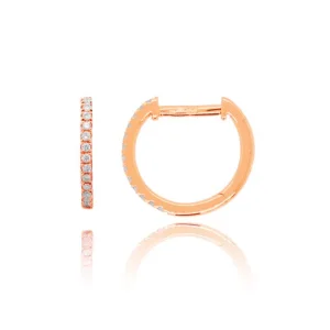 Jack Murphy Jewellers Jmj Diamond Set Jewellery | Jmj Gold Jewellery | 9ct Rose Gold Diamond Easy Hinge Hoop Earrings, 0.10ct