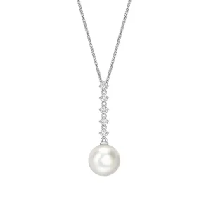 Jack Murphy Jewellers Jmj Diamond Set Jewellery | Jmj Gold Jewellery | 18ct White Gold Akoya Pearl Pendant Necklace, 0.23ct