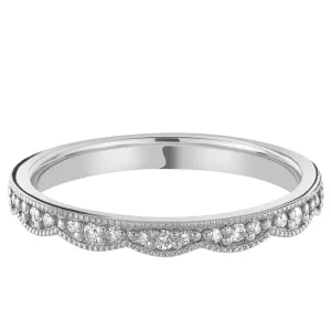 Jack Murphy Jewellers White Gold Wedding & Eternity Rings | 18ct White Gold Beaded & Round Fancy Cut Diamond Ring 0.14ct