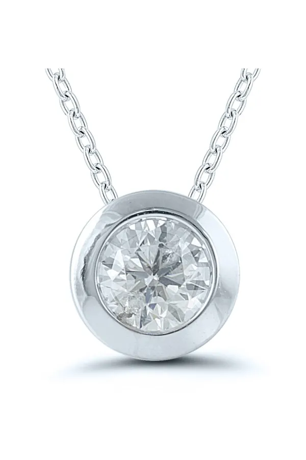Jack Murphy Jewellers Jmj Diamond Set Jewellery | Jmj Gold Jewellery | 9ct White Gold Bezel Set 0.20ct Diamond Necklace