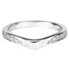Jack Murphy Jewellers White Gold Wedding & Eternity Rings | 18ct White Gold Curved & Shoulder Grain Set Wave Diamond Band 0.19ct