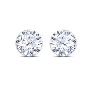 Jack Murphy Jewellers Jmj Diamond Set Jewellery | Jmj Gold Jewellery | 18ct White Gold Diamond Rub-Over Round Stud Earrings, 0.40ct