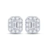 Jack Murphy Jewellers Jmj Gold Jewellery | Jmj Diamond Set Jewellery | 18ct White Gold Emerald & Halo Diamond Earrings 0.70ct