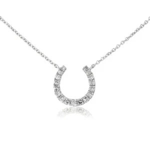 Jack Murphy Jewellers Jmj Diamond Set Jewellery | Jmj Gold Jewellery | 9ct White Gold Horseshoe Diamond Pavé Necklace