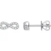 Jack Murphy Jewellers Jmj Diamond Set Jewellery | Jmj Gold Jewellery | 9ct White Gold Infinity Diamond Stud Earrings, 0.15ct