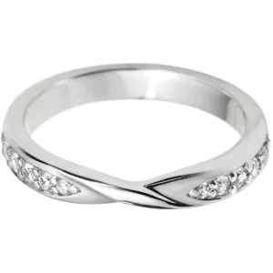 Jack Murphy Jewellers White Gold Wedding & Eternity Rings | 18ct White Gold Inlaid Crossover Diamond Ring 0.16ct