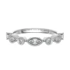 Jack Murphy Jewellers White Gold Wedding & Eternity Rings | 18ct White Gold Marquise & Round Fancy Cut Diamond Band 0.15ct