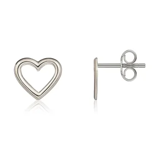 Jack Murphy Jewellers Childrens Jewellery | Jmj Gold Jewellery | 9ct White Gold Open Heart Stud Earrings