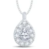 Jack Murphy Jewellers Bridal Jewellery | Jmj Diamond Set Jewellery | 18ct White Gold Pear Halo Diamond Necklace, 0.50ct