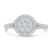 Jack Murphy Jewellers Natural Halo Diamond Rings | Natural Cluster Diamond Rings | 18ct White Gold Round Brilliant Illusion Halo Diamond Ring, 0.67ct