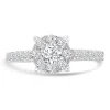 Jack Murphy Jewellers Natural Cluster Diamond Rings | Natural Halo Diamond Rings | 18ct White Gold Round Brilliant Illusion Solitaire 0.83ct