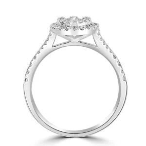 Jack Murphy Jewellers Natural Halo Diamond Rings | Natural Cluster Diamond Rings | 18ct White Gold Round Brilliant Illusion Halo Diamond Ring, 0.67ct