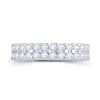 Jack Murphy Jewellers White Gold Wedding & Eternity Rings | 18ct White Gold Round Cut Two Row Claw Set 4.5mm Diamond Ring, 1.00ct
