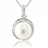 Jack Murphy Jewellers Jmj Gold Jewellery | 9ct White Gold Spiral Pearl & Diamond Necklace, 0.18ct