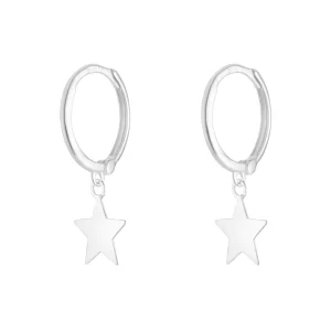 Jack Murphy Jewellers Jmj Gold Jewellery | 9ct White Gold Star Pendant Sleeper Hoops