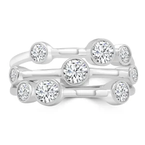 Jack Murphy Jewellers Jmj Diamond Set Jewellery | Jmj Gold Jewellery | 18ct White Gold Three Row Bubble Diamond Ring 0.78ct
