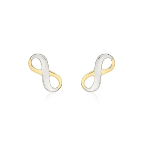 Jack Murphy Jewellers Jmj Gold Jewellery | 9ct Yellow & White Gold Infinity Stud Earrings
