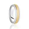 Jack Murphy Jewellers Yellow Gold Wedding Rings | Platinum Wedding Rings | 18ct Yellow Gold & Platinum Inlaid Groove Polished Classic Medium 5mm Wedding Band