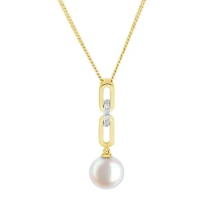 Jack Murphy Jewellers Jmj Diamond Set Jewellery | Jmj Gold Jewellery | 18ct Yellow Gold Akoya Pearl & Diamond Pendant Necklace