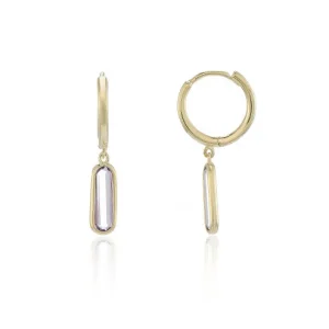Jack Murphy Jewellers Childrens Jewellery | Jmj Gold Jewellery | 9ct Yellow Gold Amethyst Drop Huggie Hoops Earrings