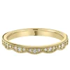 Jack Murphy Jewellers Yellow Gold Wedding & Eternity Rings | 18ct Yellow Gold Beaded & Round Fancy Cut Diamond Ring 0.14ct
